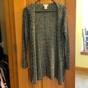 Trillium black and white hooded cardigan